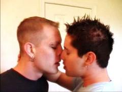 Tattooed And Pierced Gay Rebels Kissing Softly And Gently Ma...