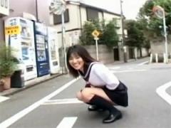Hot Schoolgirl Showing Her Asian Teenage Cooter In Public