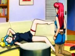 Two Cute Anime Lesbians Kissing And Touching Each Other