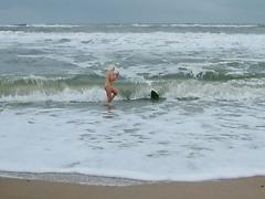 Skinny Dipping Blondes Public Nudity And Winter Beach Bathin...