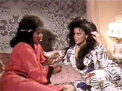 Two Wet And Black Retro Lesbians Playing In The Bathtub