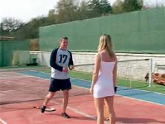 Tennis Playing Teenie Girl Gets Fucked Hard On The Court