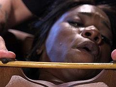 Ana Foxxx Hot Ebony Rope Bound For Spanking And Pussy Toy Fu...