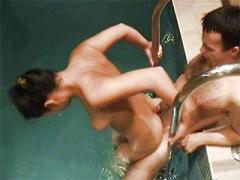 Shower And Poll Fun With Two Very Cute Teens