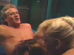 Two Horny Babes Sucking And Sharing 10 Inch Cock
