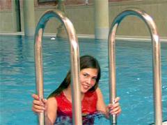 Cute Teen Girl Sticks A Huge Dildo Between Her Wet Pussylips...