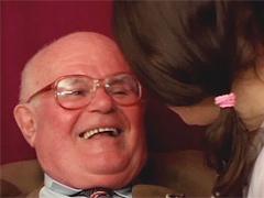 Brunette Teenage Girl Licking Grandpa His Ass On The Couch