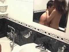 Teen Hottie Takes On A Big Cock In The Bathroom