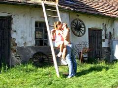 Brunette Teenie Girl Tasting A Thick Load Of Man Made Milk