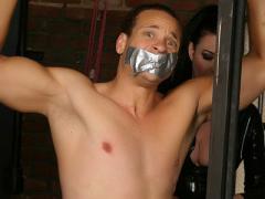 BDSM Mistress Anastasia Pierce Binds And Gags In A Cell Whil...