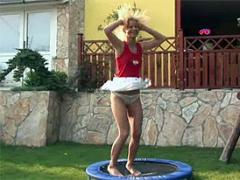 Hot And Naked Blonde Trampoline Babe Masturbates Movies