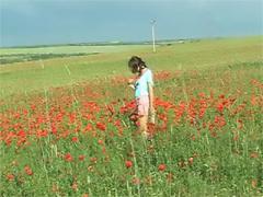 Beautiful Teen Girl Gets Off In Wildflowers