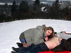 A Horny Couple Loves Fucking At A Public Chapel In The Snow