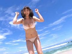 Kaori Teranishi Asian Shows Big Cans In Bra Playing On The Beach