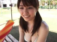 Mizuho Hata Asian With Big Jugs In Bra Loves To Receive Ice Cream