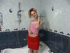 Hot Teen Gets Rid Of Her Panties In The Bathroom