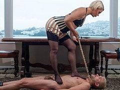 Helena Locke Femdom Spanks And Tramples Bound Sub Sherman Ma...