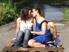 Sexy Teenage Brunette Loves Screwing Cute Guys Outdoors