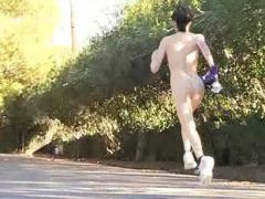 Aiden Goes For A Jog Topless Then Naked