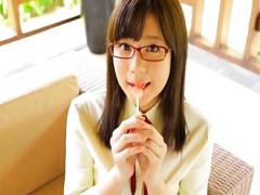 Hino Mai Asian With Specs Enjoys Candy After Her Ballet Exercises