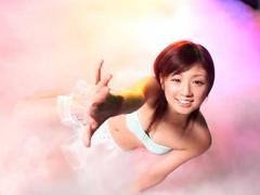 Yuko Ogura Asian In See Through Skirt Dances In Colorful Lights