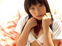 Ayane Chika Asian In Thong Hesitates To Take Off Blouse Too