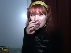 Drunk Girl Takes A Shot Of Vodka Then Goes Down On An Erect Penis.