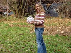 Cutie Helps A Senior Sensual Showering After A Soccer Game