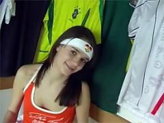 Naughty Teenager Pleasing Her Own Wet Pussy In Lockerroom