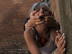 Leyla Black Tied And Fucked In Public While Strangers Fondle...