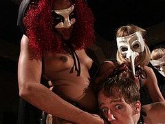 Maitresse Madeline With Masked Femdom Friends Milking Bdsm S...