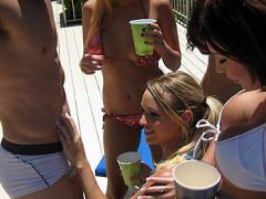Drunk Party Girls Aiming For The Strippers Cock