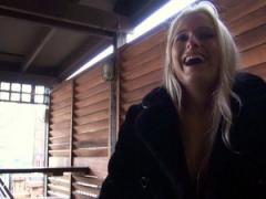 Blonde Voyeur Babe Kaz B Masturbating In Public And Flashing...