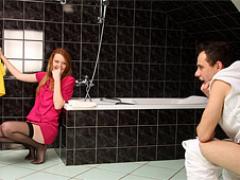 A Horny Teenage Couple Enjoys Having Sex In The Bathroom