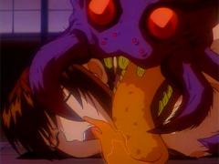 Scared Anime Girl Gets Trapped In A Nasty Monster Spiders Ar...